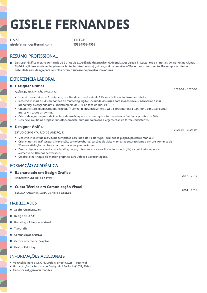 currículo criativo editável Profile