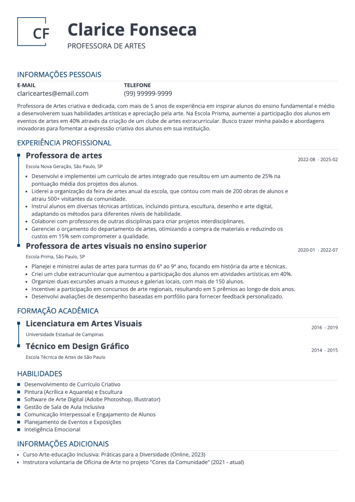 currículo colorido modelo Squares