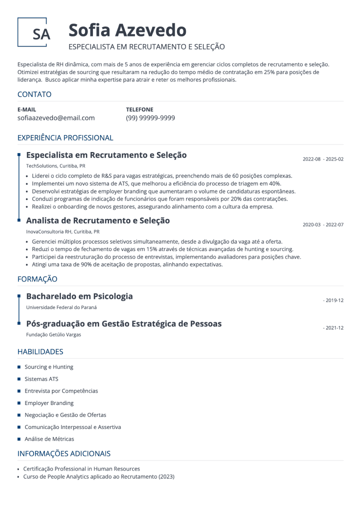 currículo básico para preencher