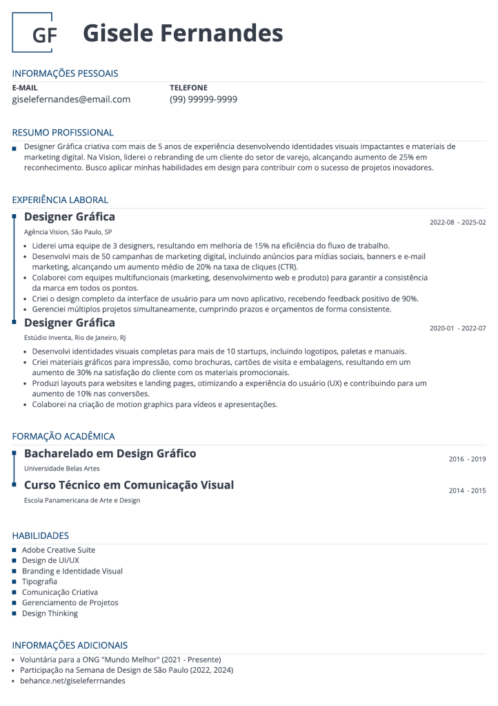 curriculum vitae criativo Squares