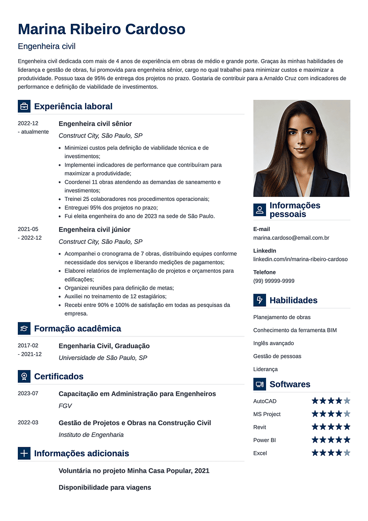 modelo de currículo para imprimir