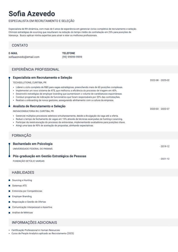 currículo para básico em PDF