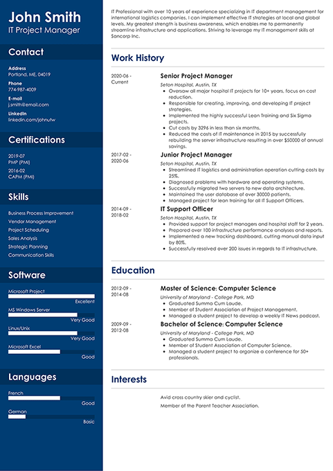 resume example 1