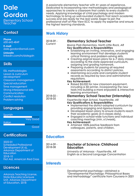 Free Resume Templates for Every - Cascade Mid Level Cyan@1x 