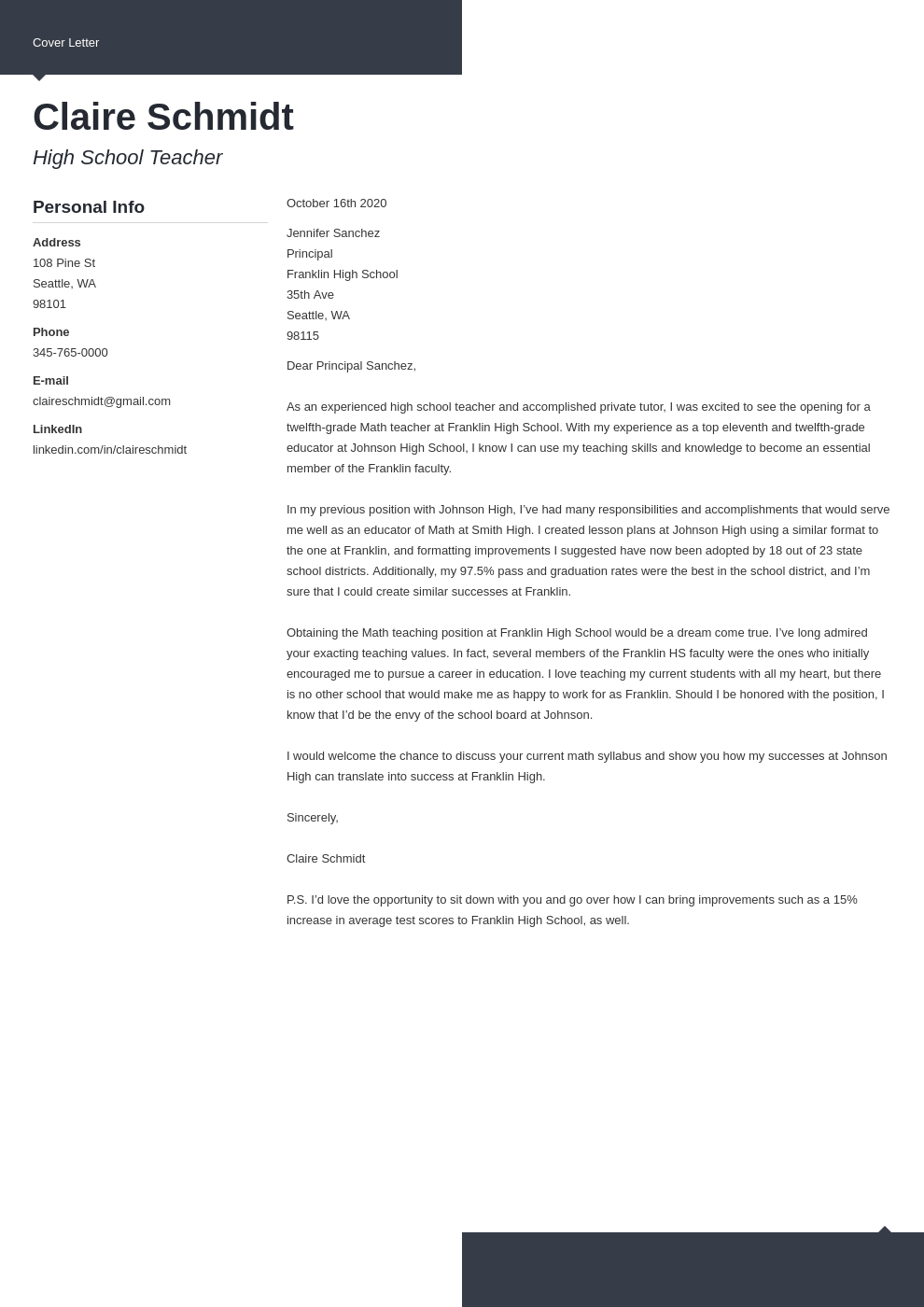 cover letter example zety