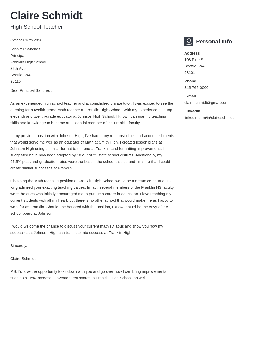 cover letter expressing motivation