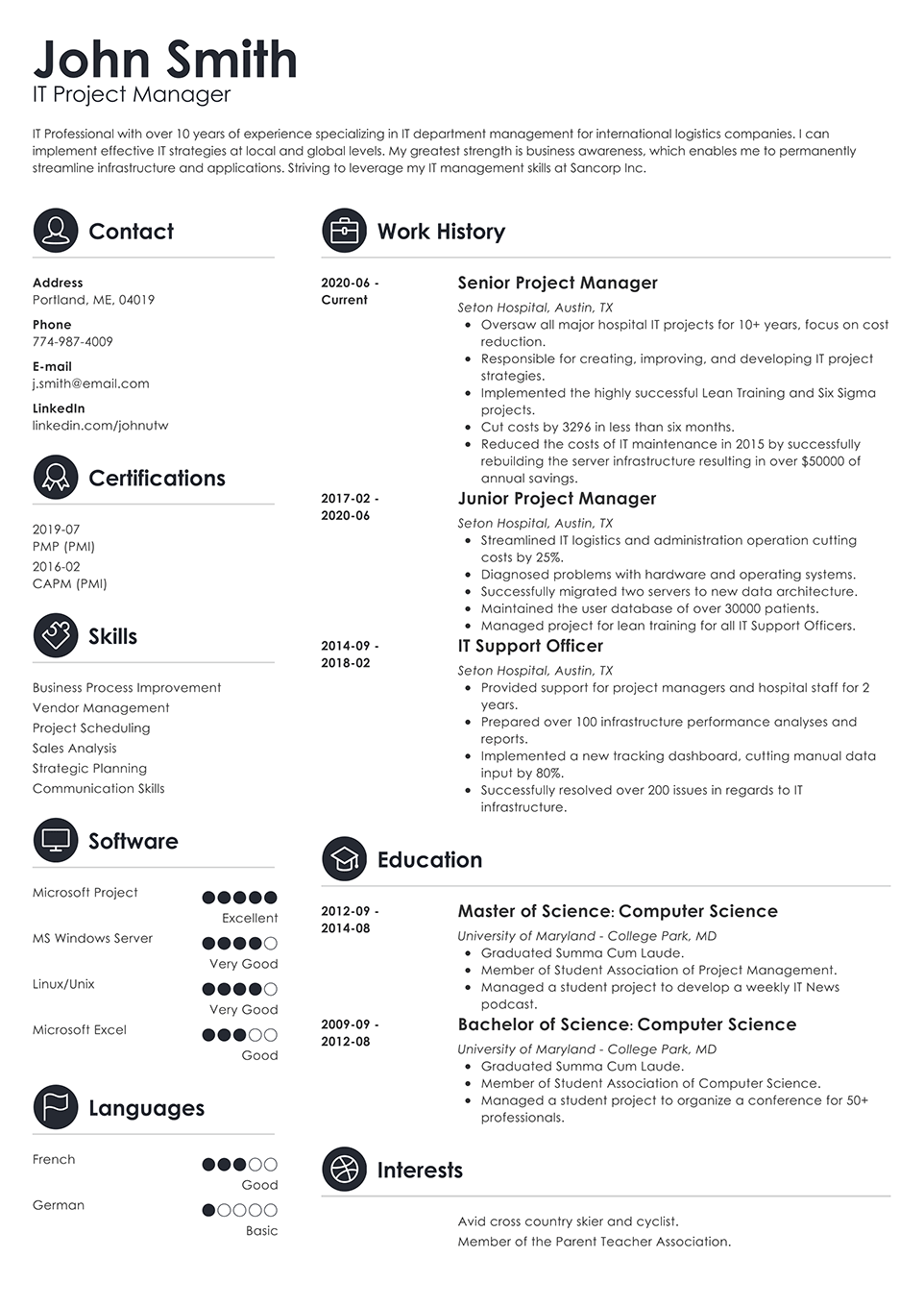 Professional Resume Template Crisp