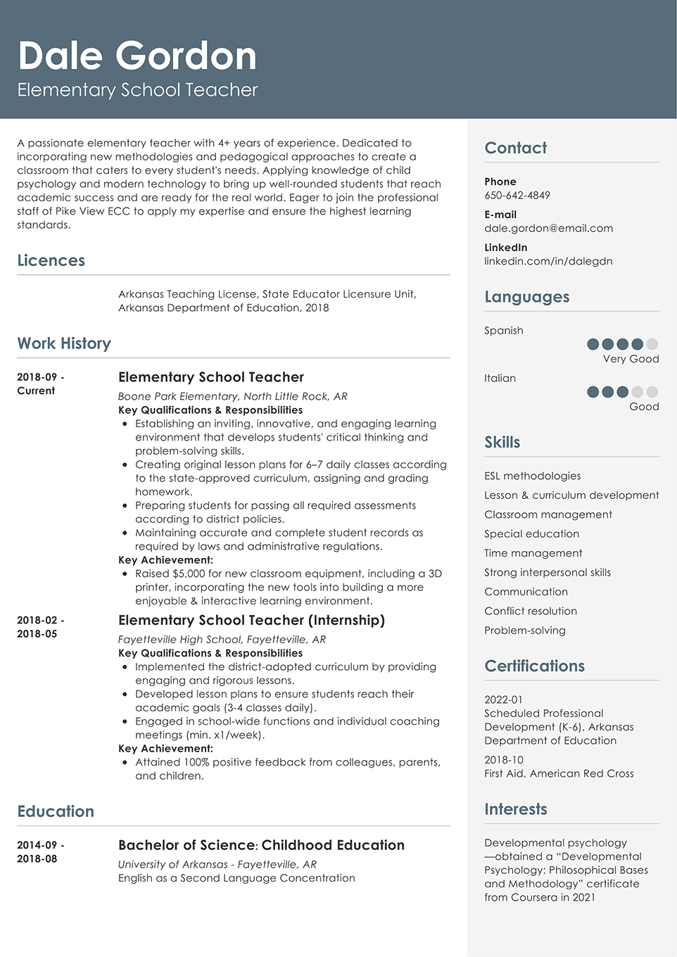 Blank resume template
