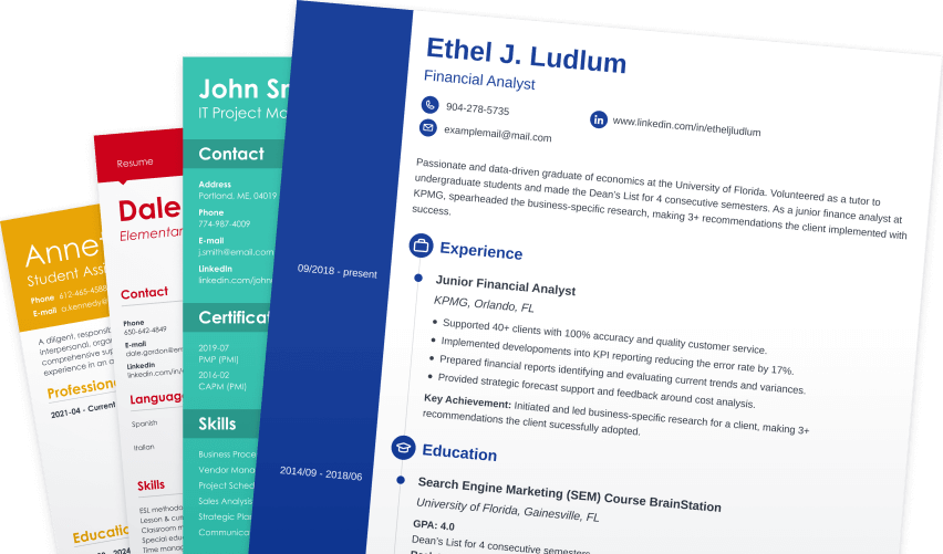 4 ATS-friendly resume templates