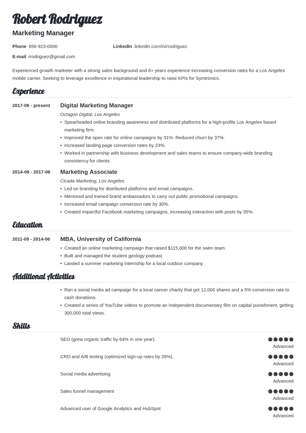 How To Make A Cv On Ms Word