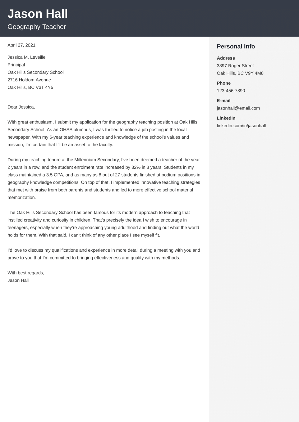 Professional Cover Letter Template Cubic