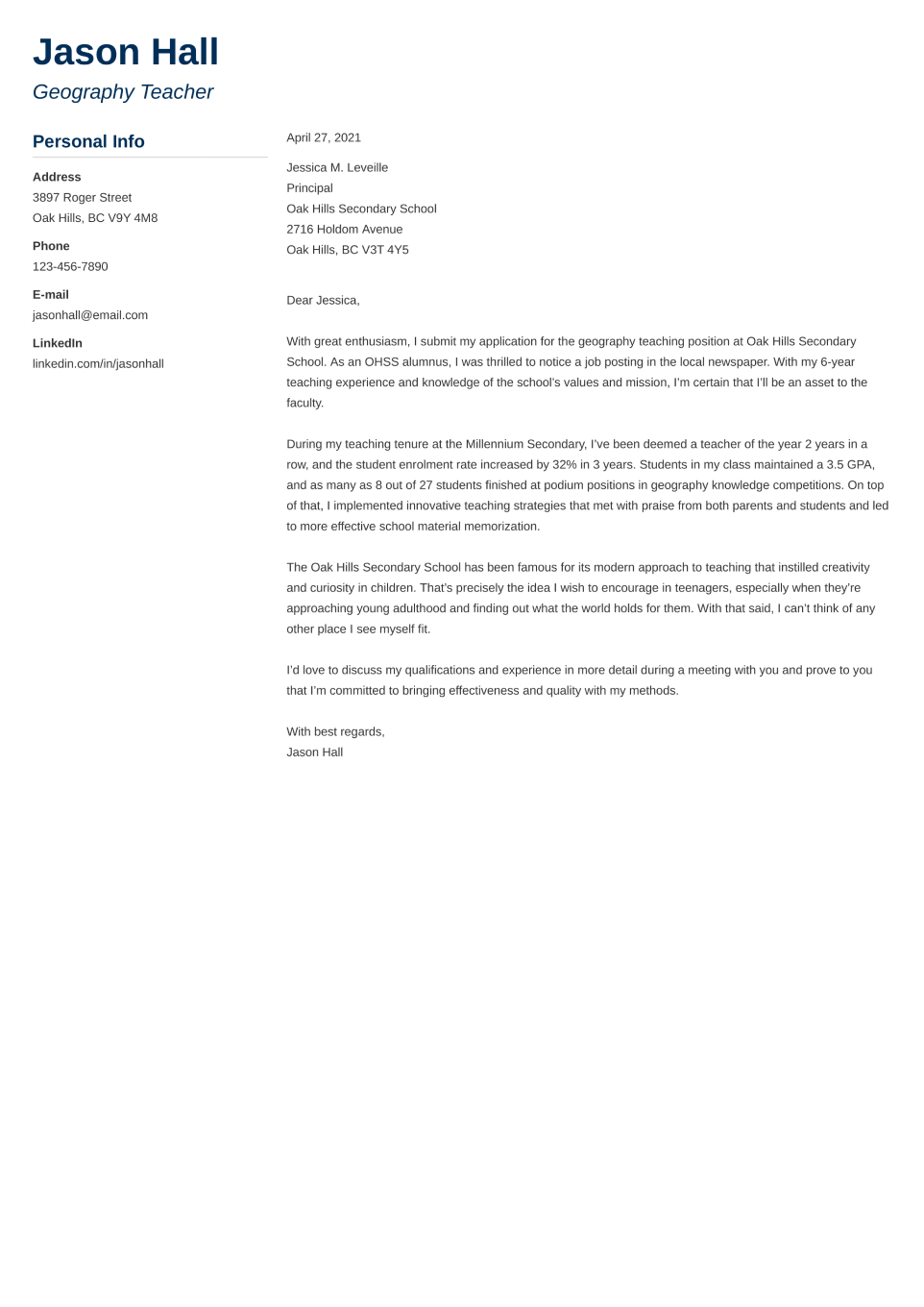 Professional Cover Letter Template Muse