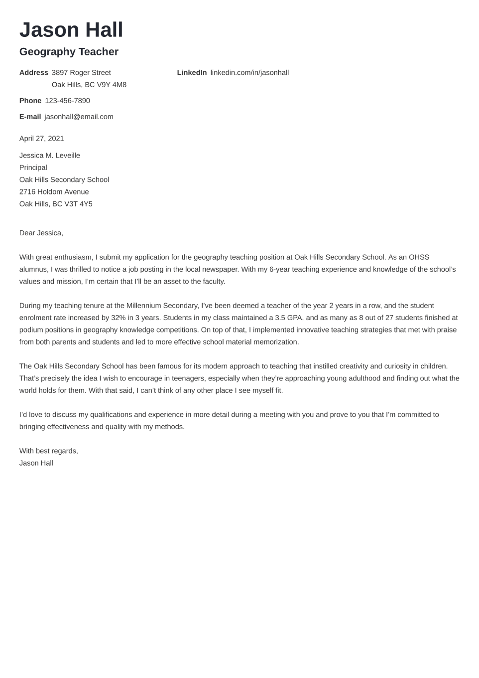 Professional Cover Letter Template Valera