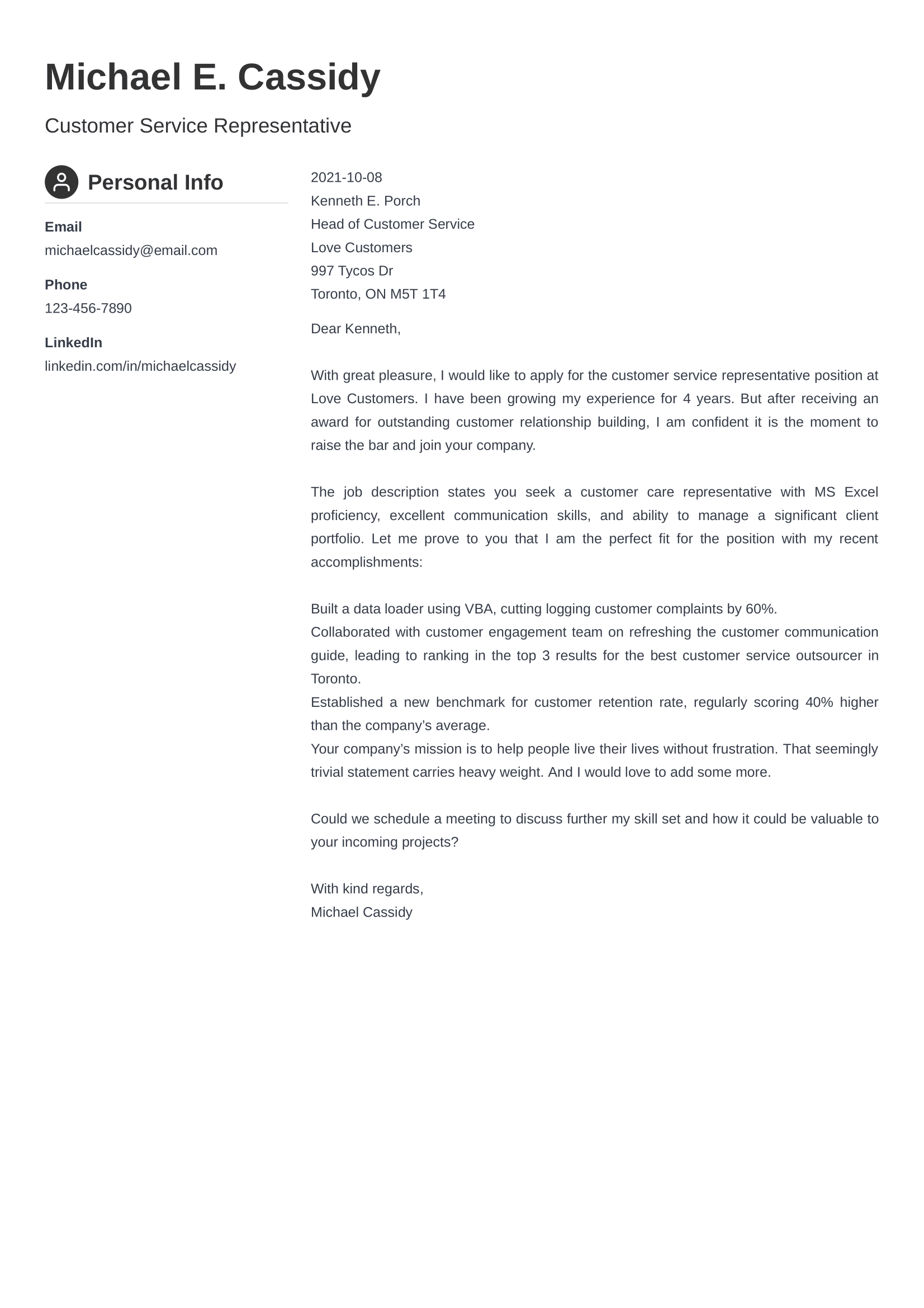 The Best Cover Letter Template For A Job For Free To Copy