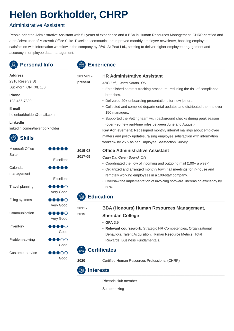 Professional Resume Template Crisp