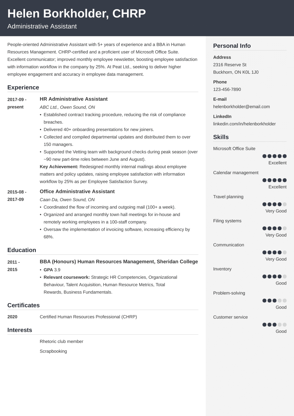 Professional Resume Template Cubic