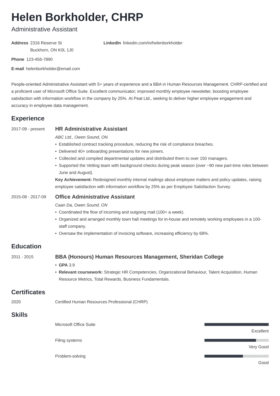 Professional Resume Template Minimo