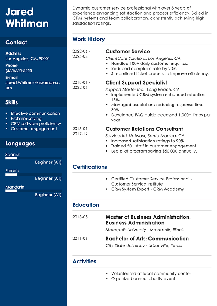customer-service-resume