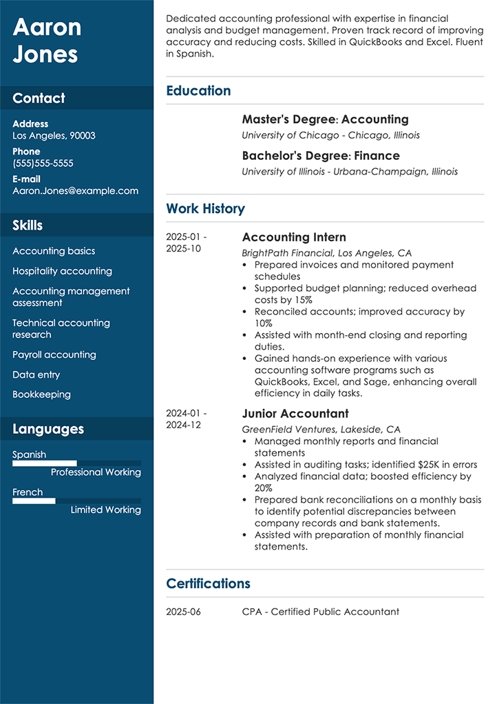 intern-resume-example