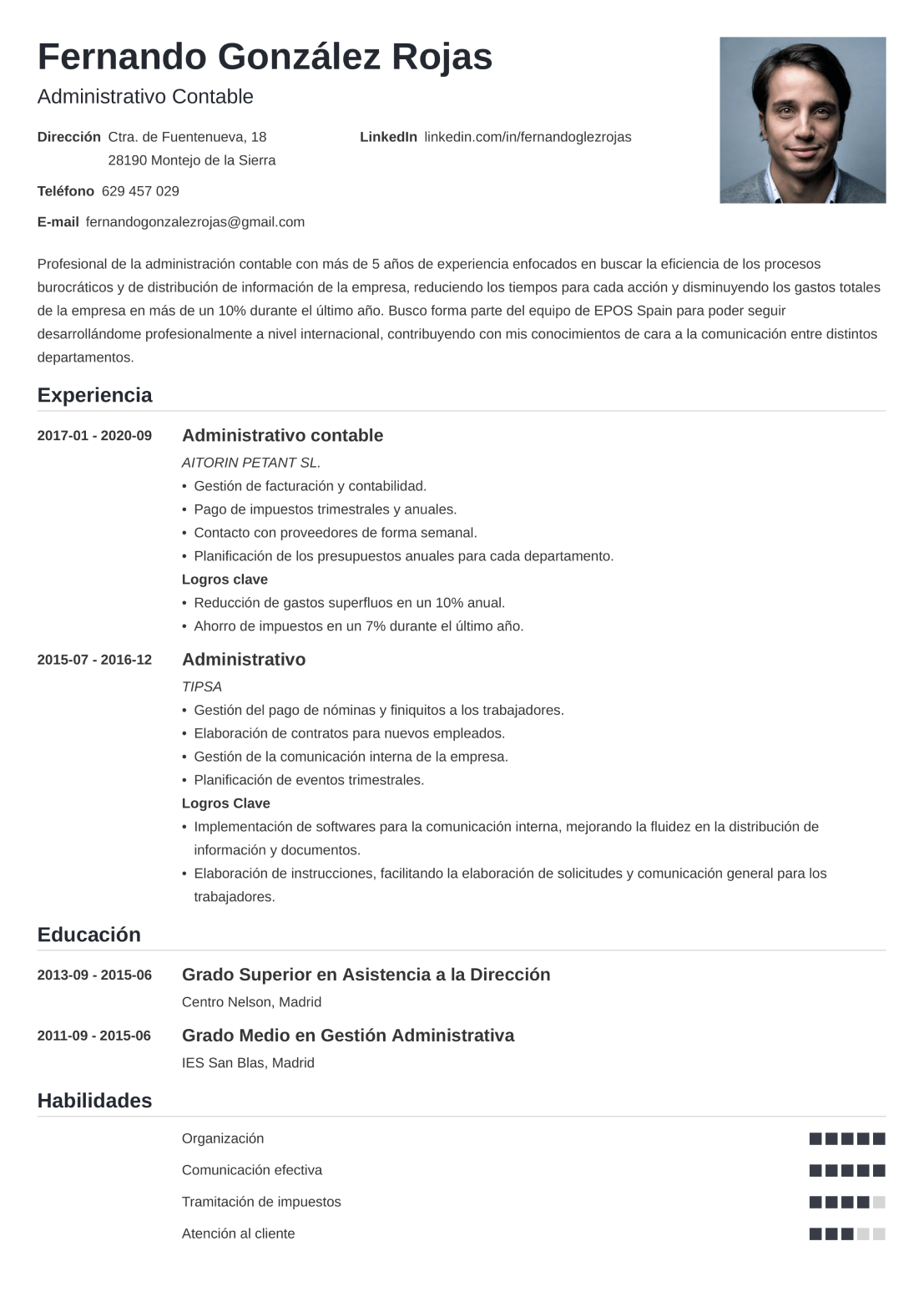 Modelo de CV profesional