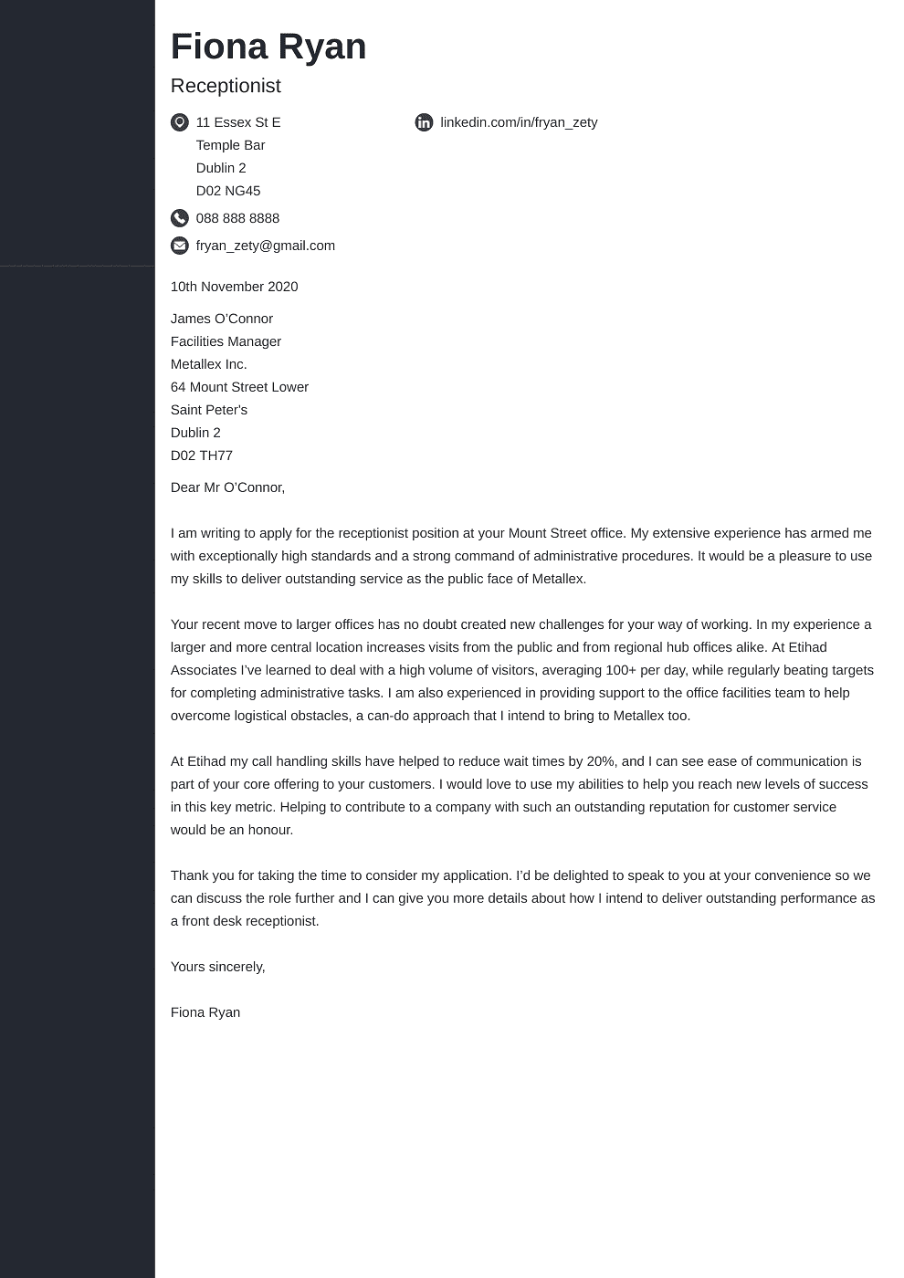 Professional cover letter Template Concept