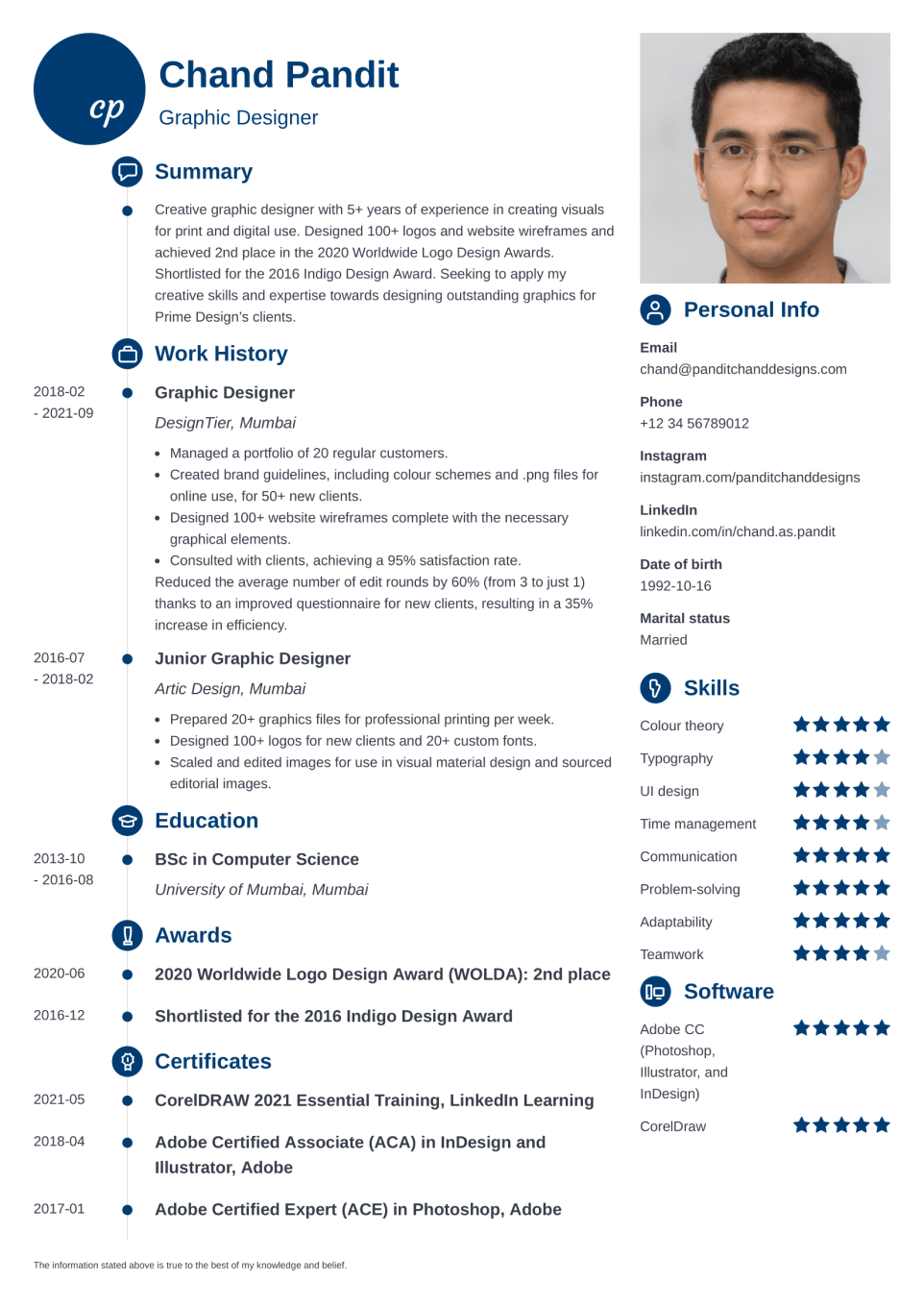 Professional CV Template Primo