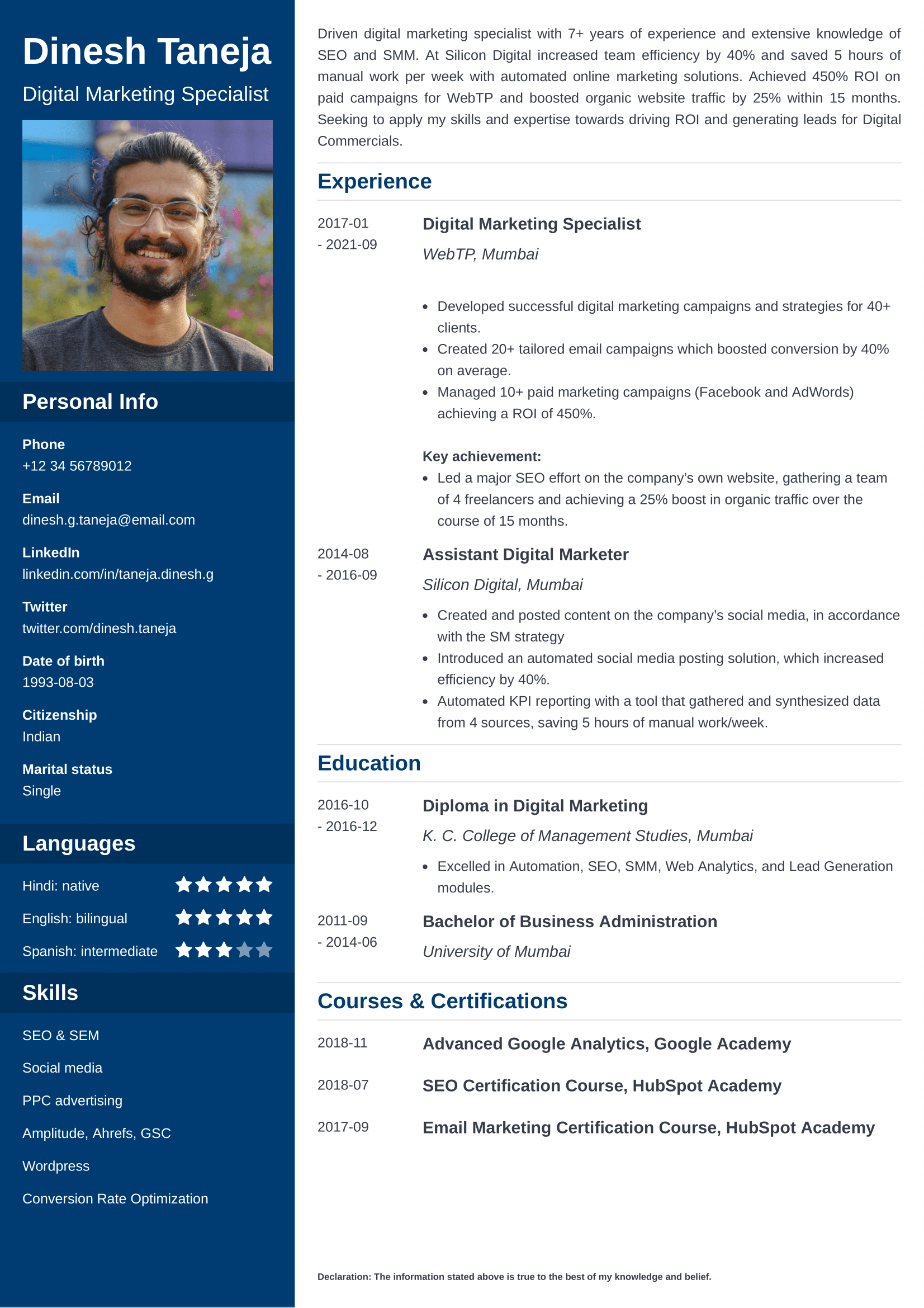 free simple resume template round photo