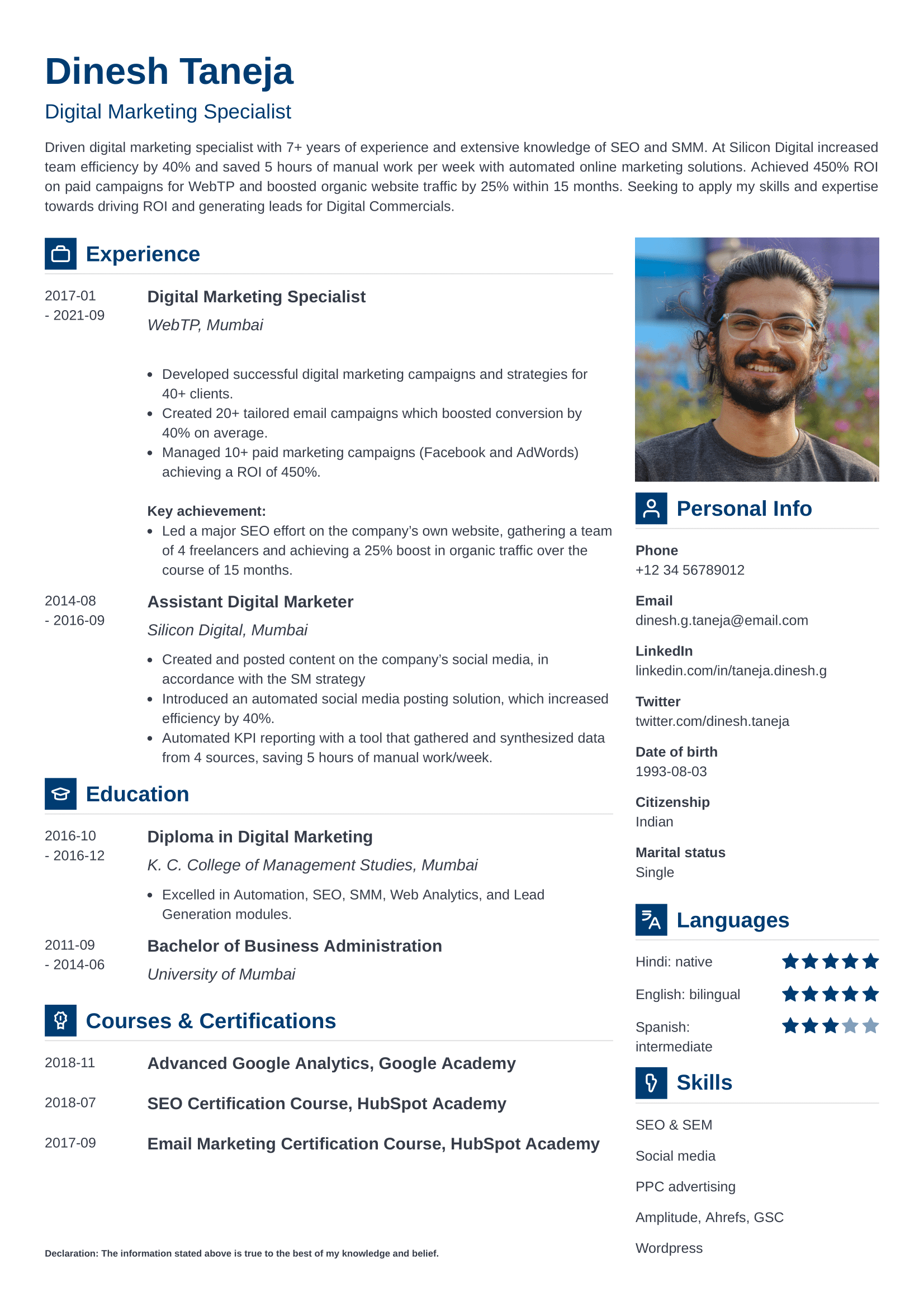 20+ Professional Resume Templates & Free Template to Use