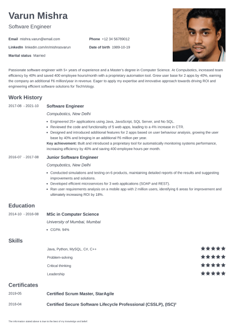 Resume Templates Tailored to the India Job Market