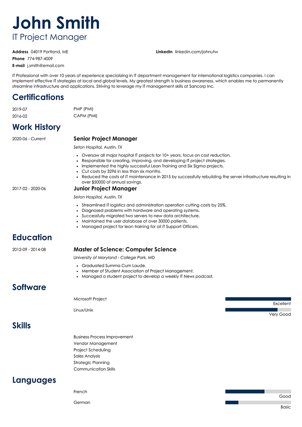 Professional Resume Template Minimo