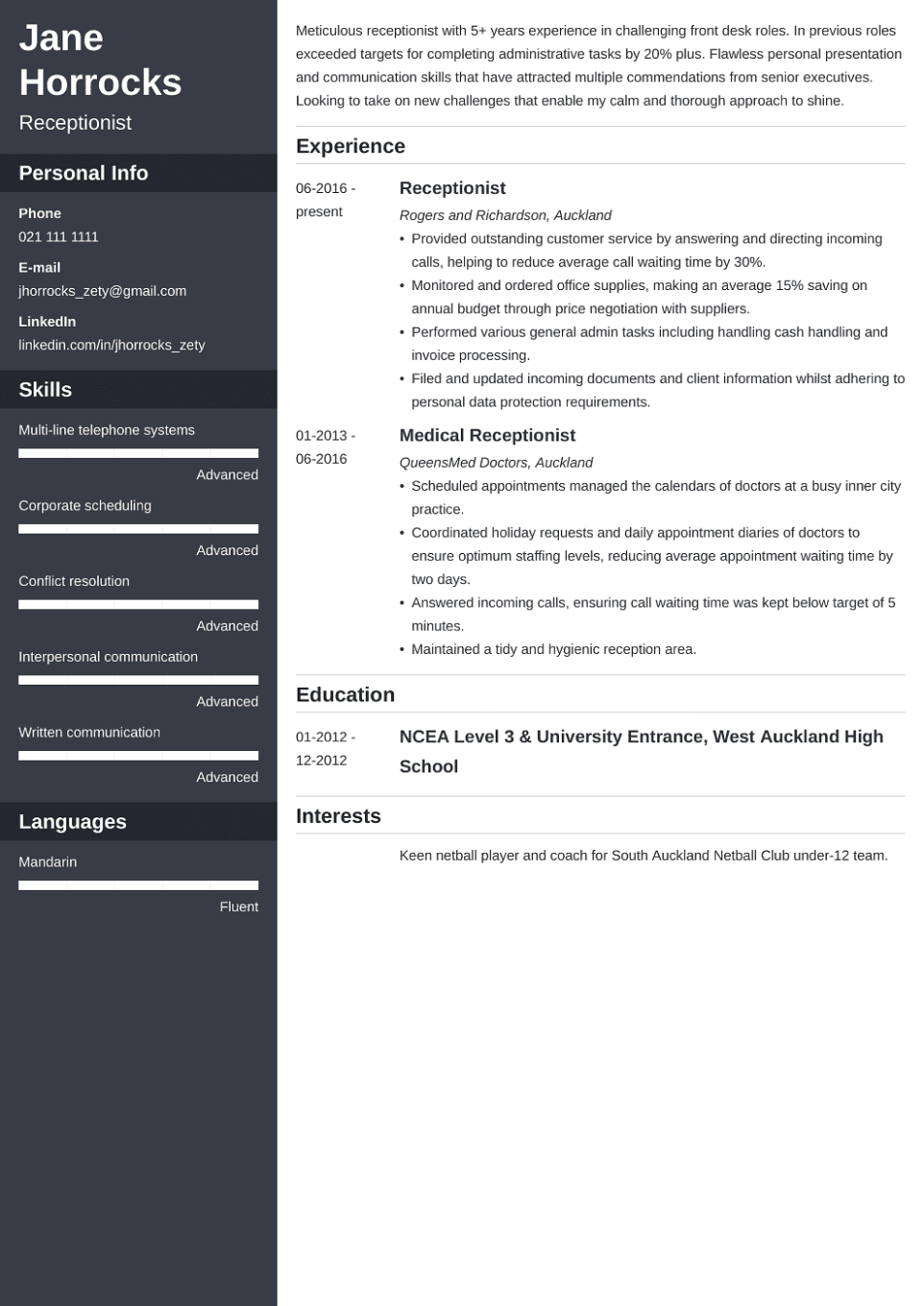 18 Professional CV Templates For NZ To Fill In Download