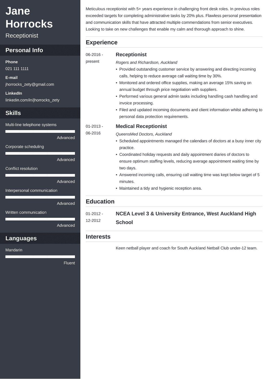 18 Professional Cv Templates For Nz To Fill In & Download