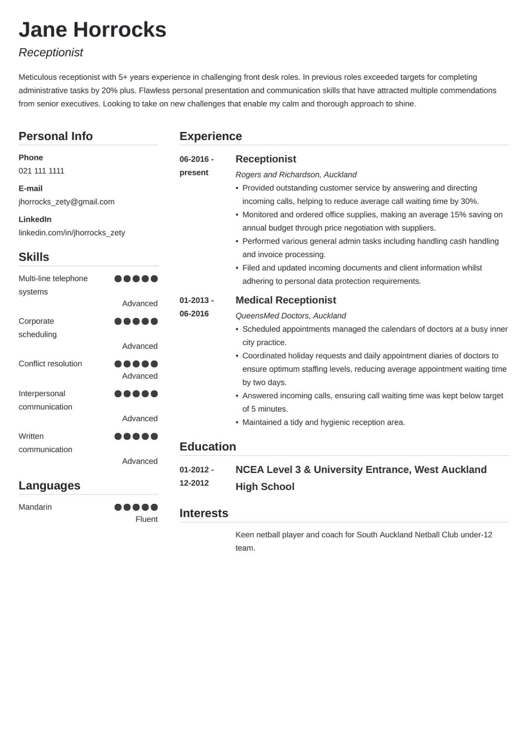 18 Professional CV Templates For NZ To Fill In Download