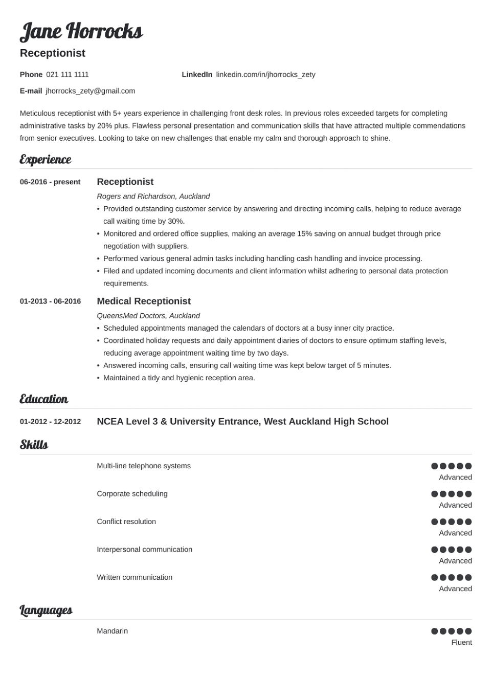 18 Professional Cv Templates For Nz To Fill In And Download