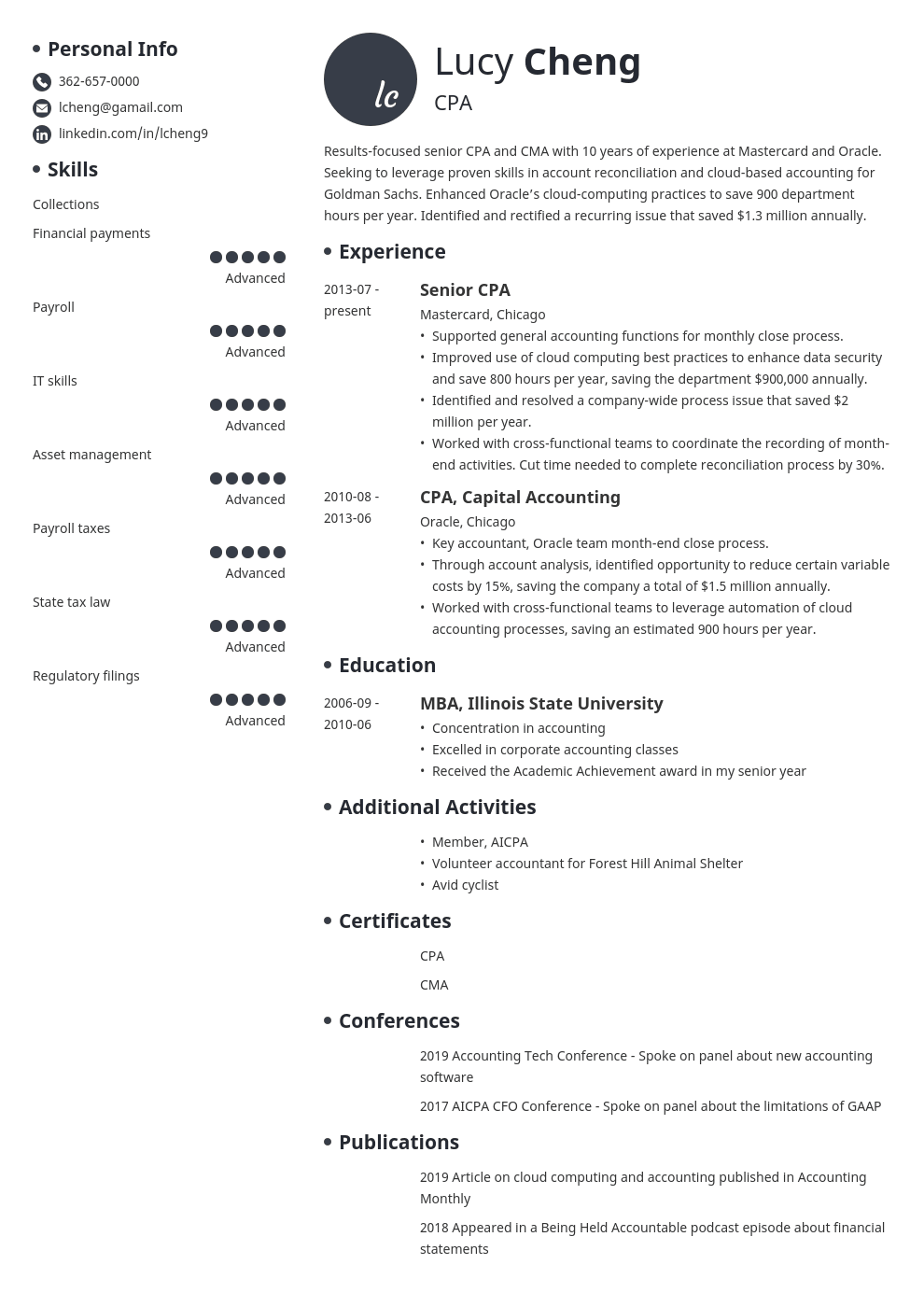 example resume for mock interview   95