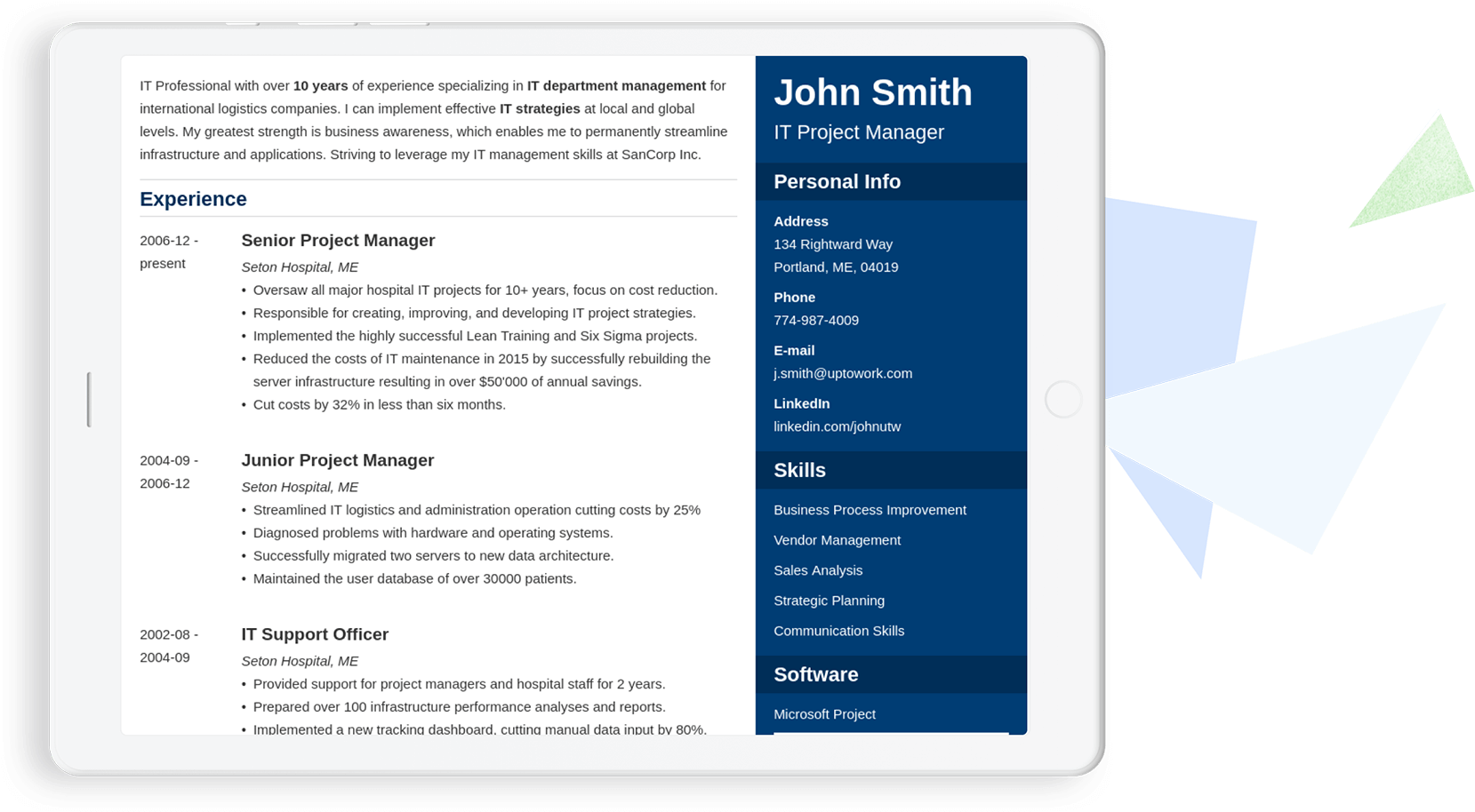 Zety professional resume template