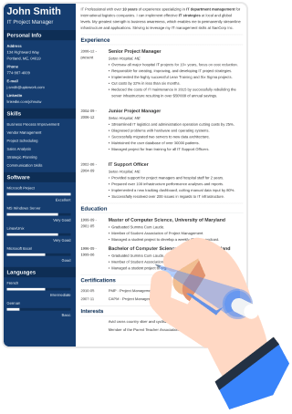 Zety CV builder template filling step