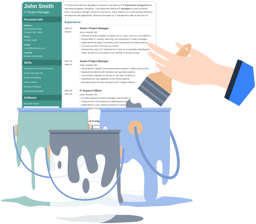 Zety CV builder design customization step