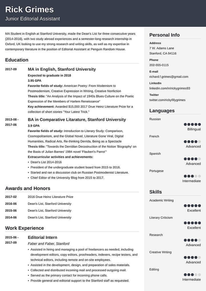 Free Resume Templates for Every - Student Resume Template@2x 