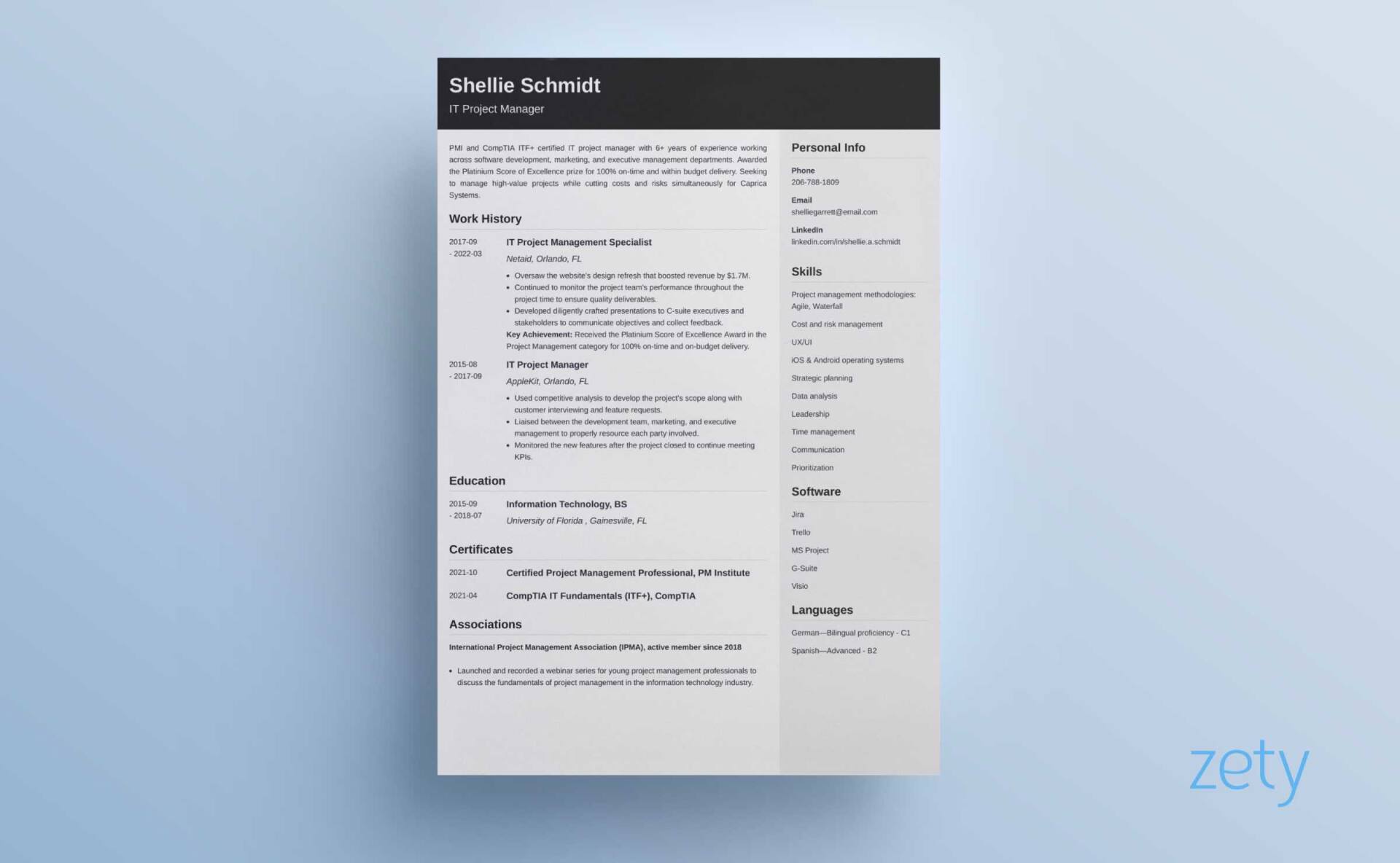 minimalist resume template