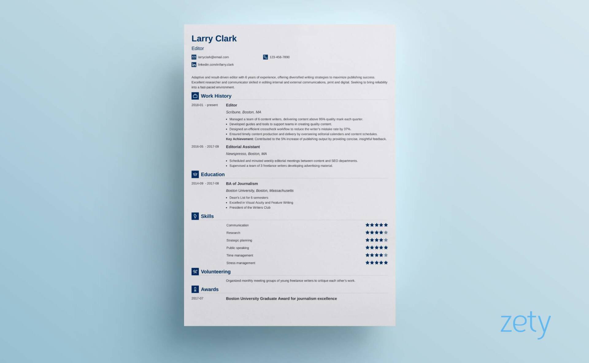 minimalist resume template