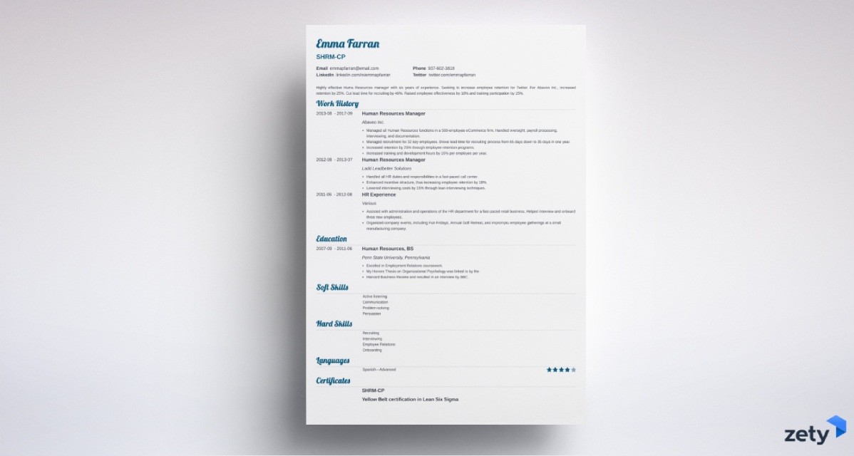 resume design valera