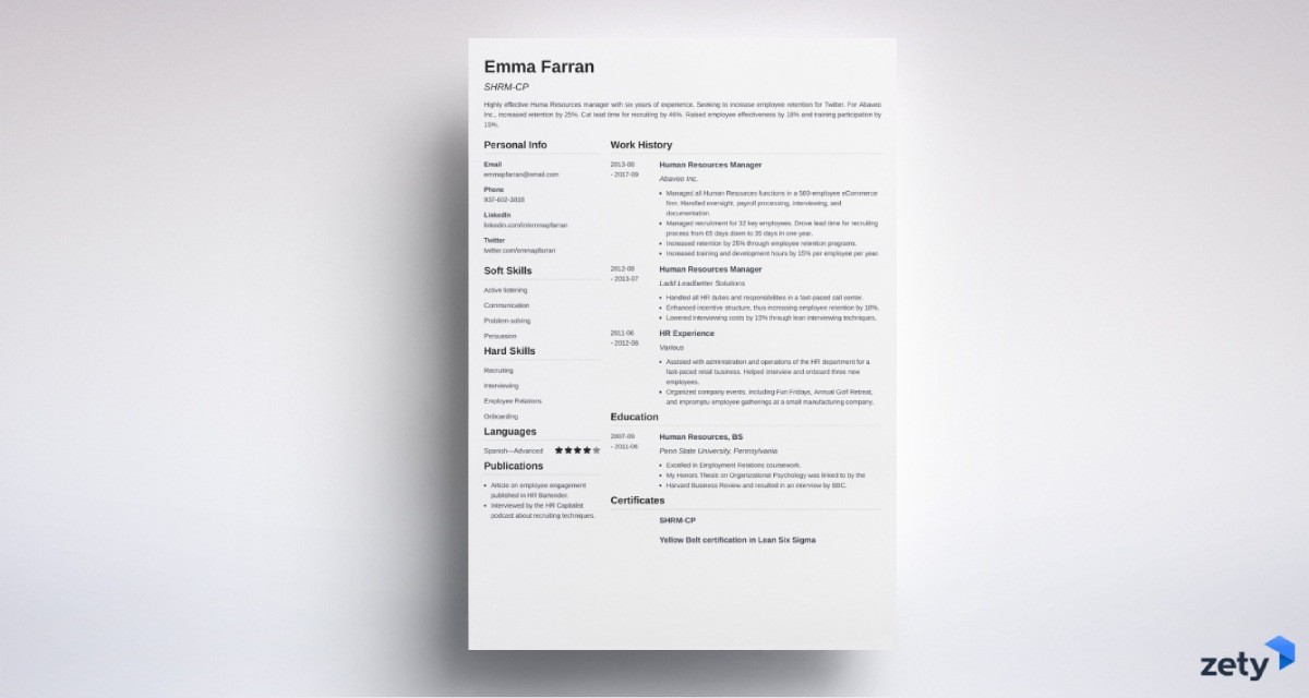 resume design simple