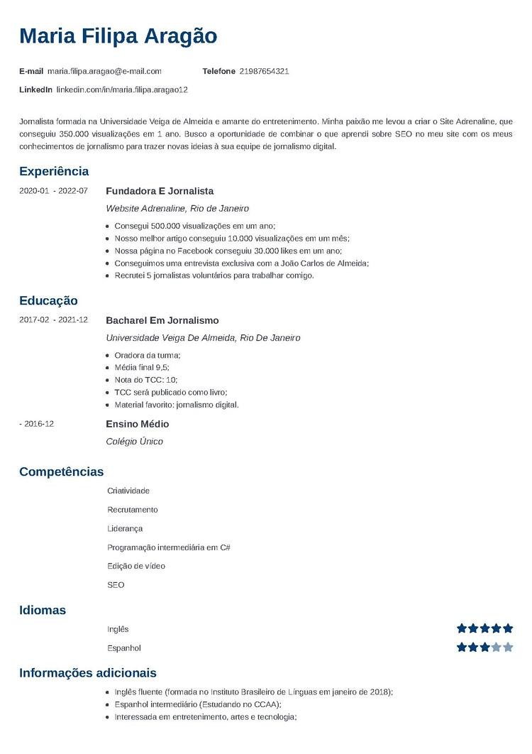 minimalista cv minimo