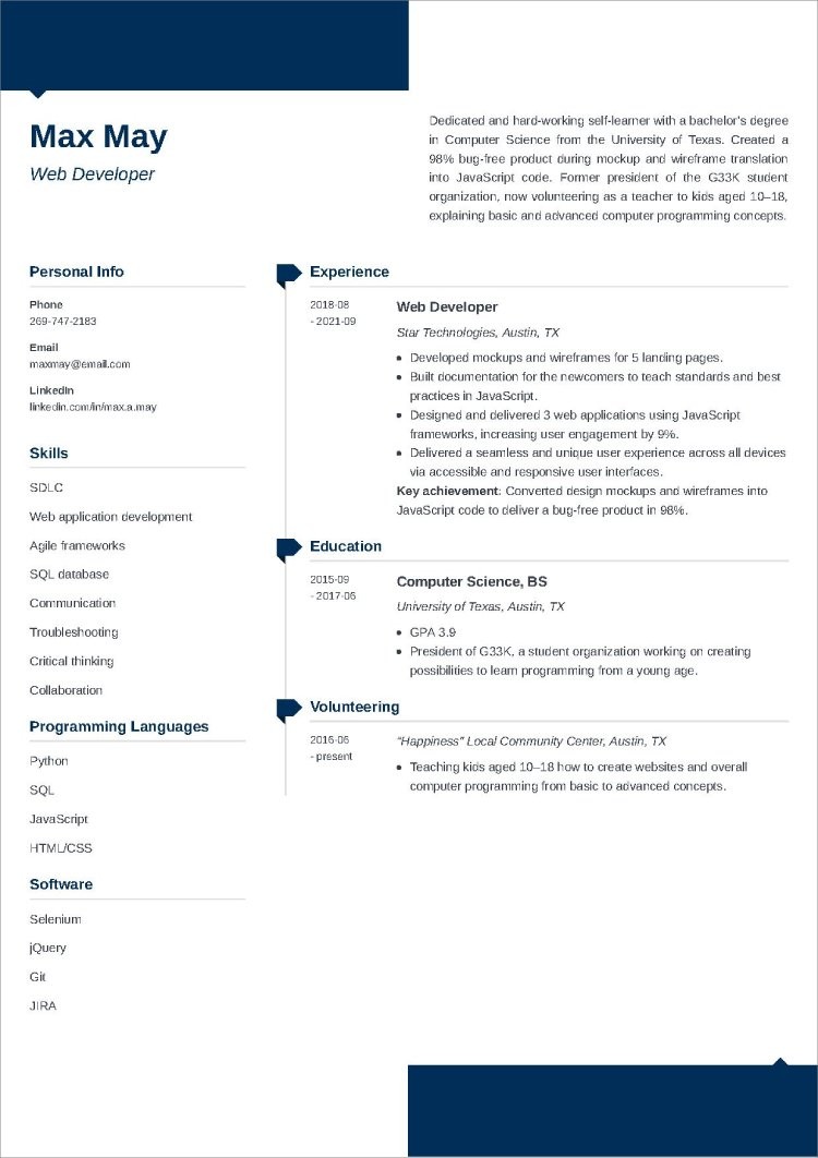resume format pdf or word