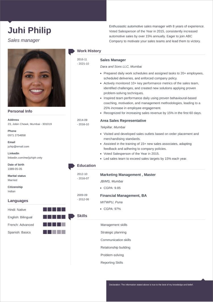 Best CV Format for a Job in India (2024 Guide)