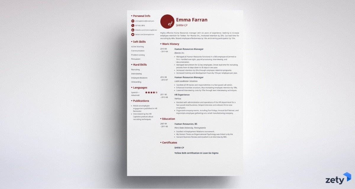 resume design initials