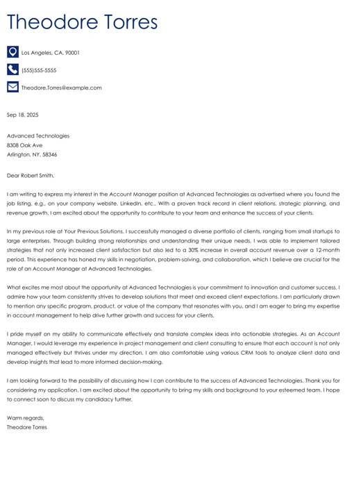 sample cover letter example