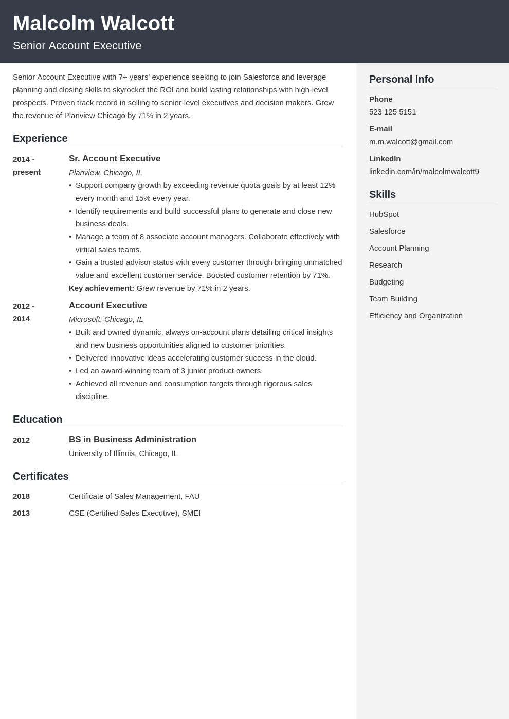 account executive resume example template cubic