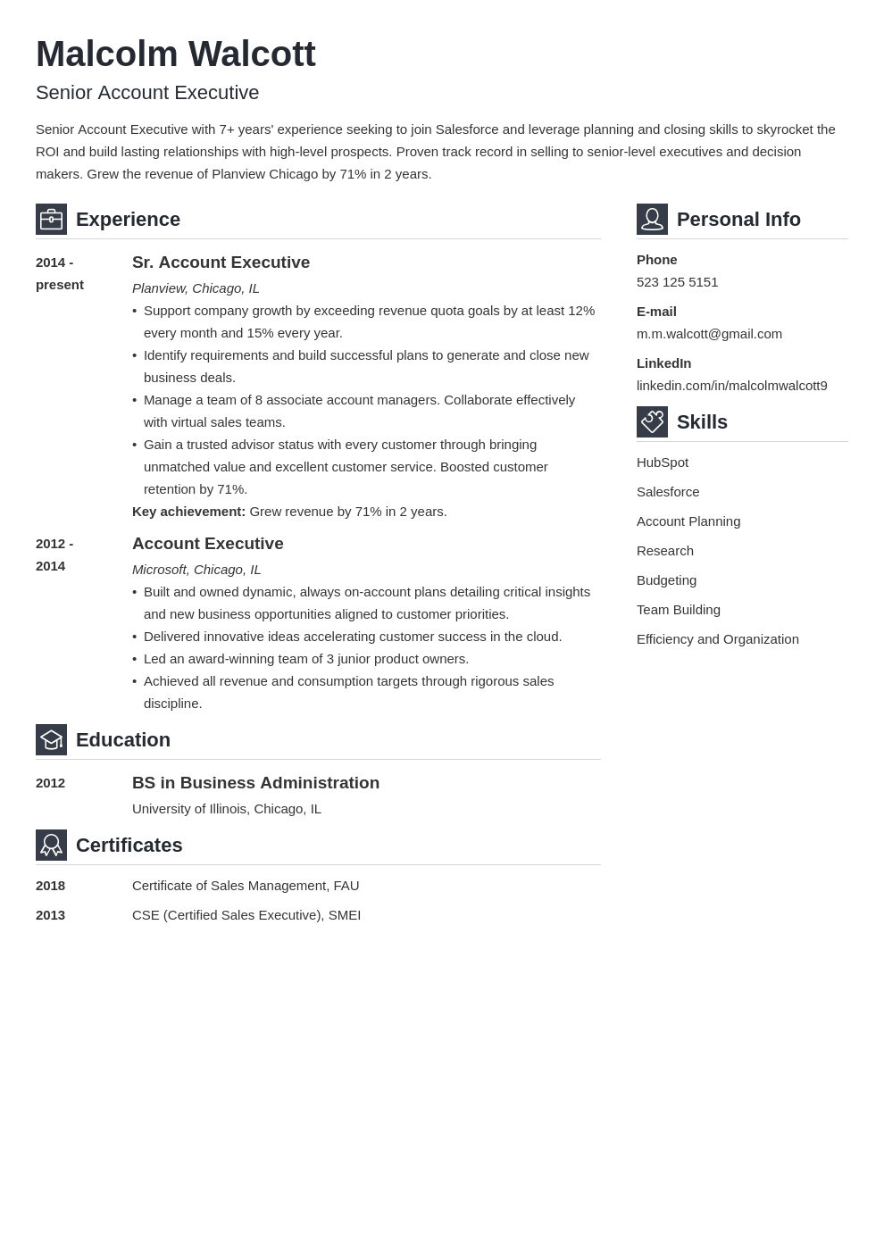 Account Executive Resume Sample (20+ Best Examples)